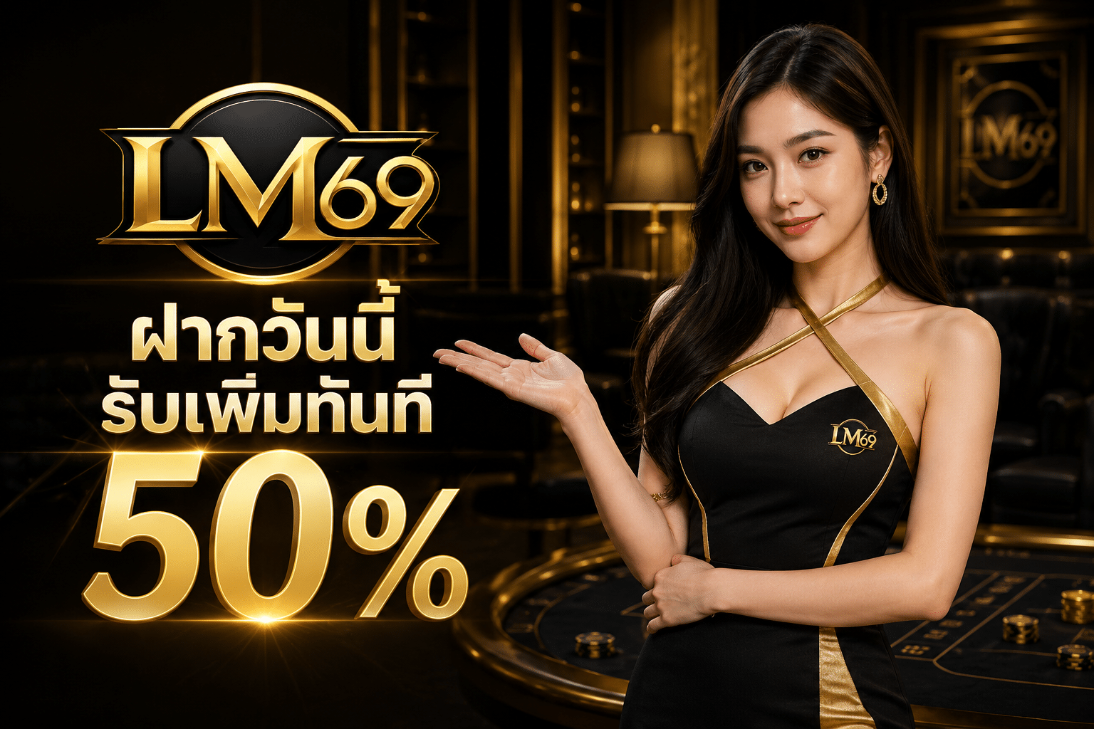 ฝากวันนี้รับเพิ้มทันที 50 %